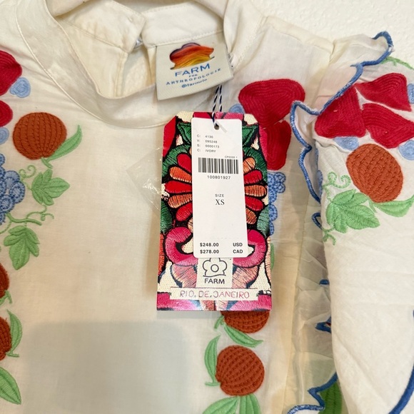 Farm Rio x Anthropologie Embroidered Ruffle mini Dress - Picture 11 of 15